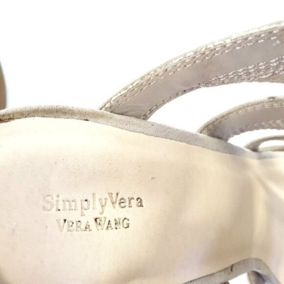 Simply Vera Vera  Wang Women's 9M Tan Open Toe & Back Lace up 3.5" Heel Sandals - Picture 2 of 12